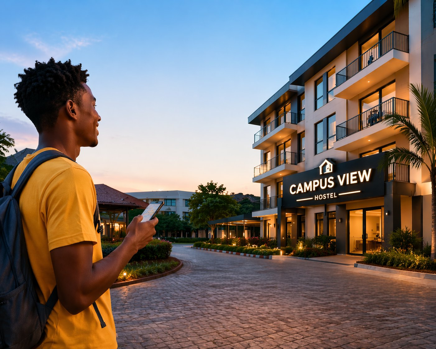 Campus View Residences hostel exterior near Makerere Main Campus, Makerere University